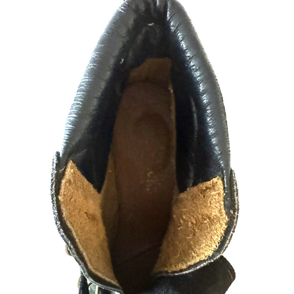 Gran Sasso Hiking Boots Women's 9M Black Suede Leather Lug Sole Fashion Italy - Picture 12 of 12